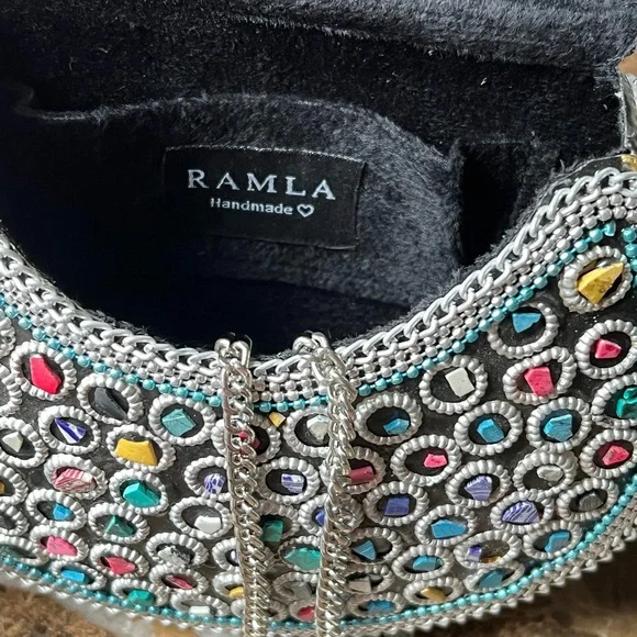 Ramla Multicolor Mosaic Embellished Crossbody Bag - Picture 2 of 2